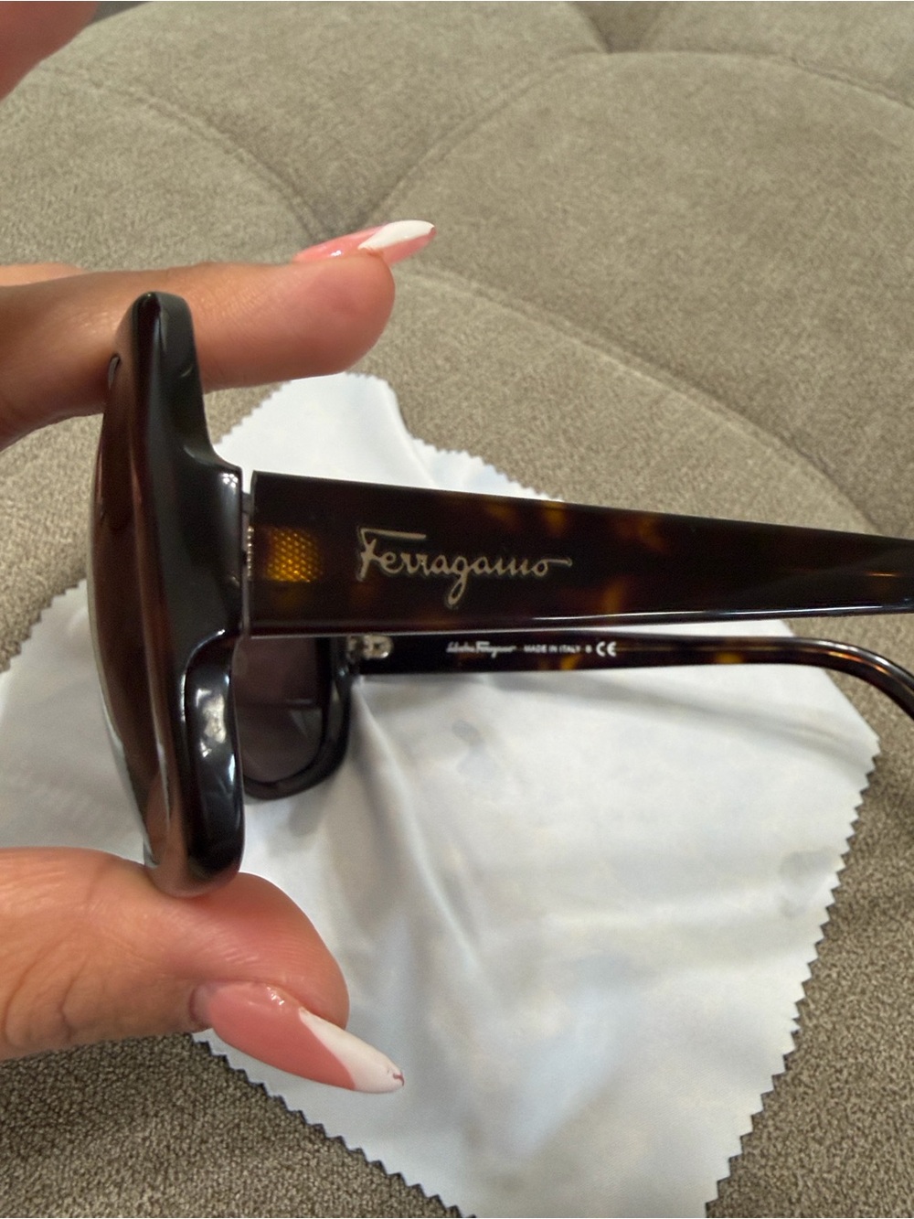 Salvatore Ferragamo Black Tortoiseshell Frame Sunglasses